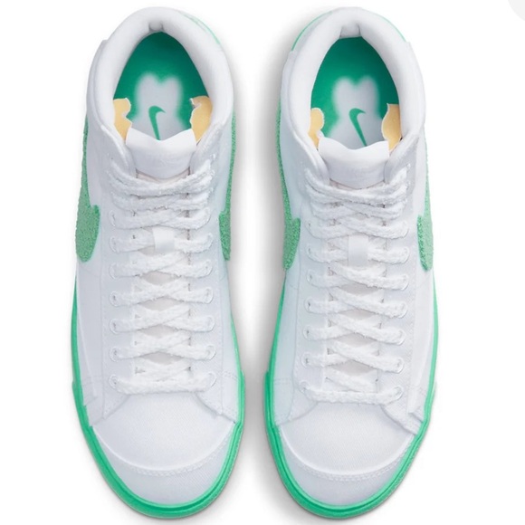 NIKE BLAZER MID 77 CHENILLE SWOOSH GREEN FADE SNEAKERS SIZE 6 - Picture 6 of 14